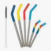 6 Stainless Steel Straws + Cleaning Brush