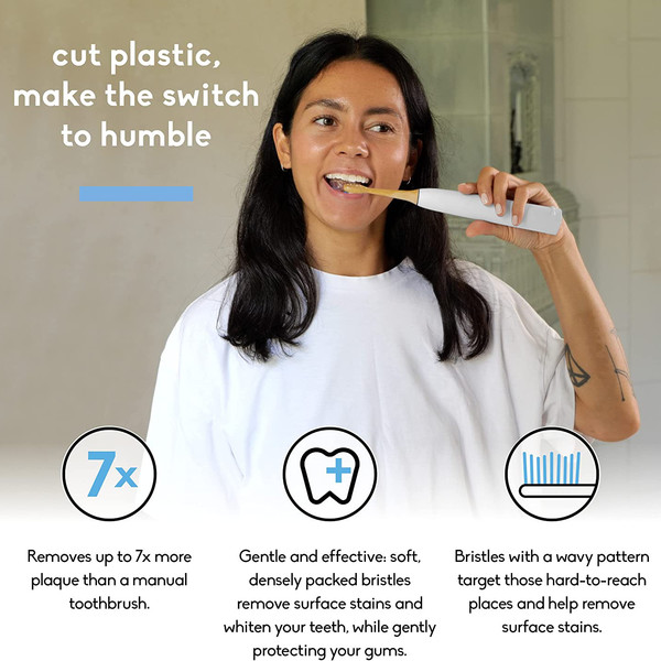 Bamboo Electric Toothbrush Replaceable Heads, 3Pack MightyNest