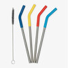 4 Stainless Steel Straws + Cleaning Brush