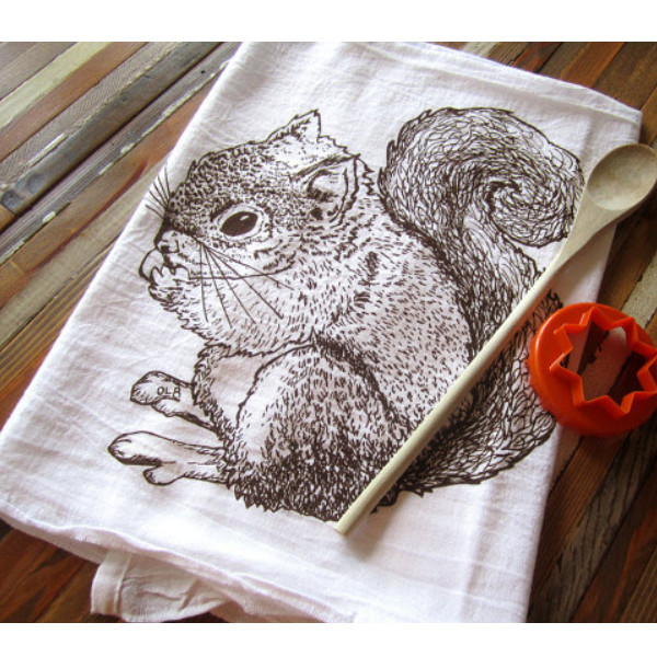 Cotton Flour Sack Towel, Squirrel